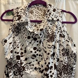 DISCOVERY Sheer cow print dress